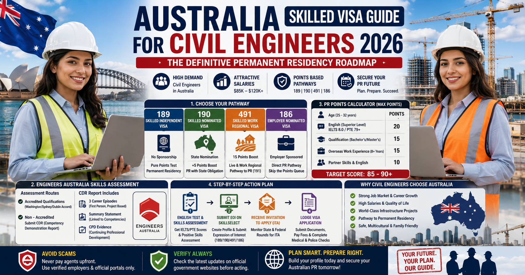 Australia Skilled Visa Guide for Civil Engineers 2026: The Definitive Permanent Residency Roadmap